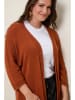 Curvy Lady Cardigan in Hellbraun
