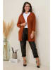 Curvy Lady Cardigan in Hellbraun