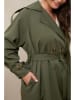 Curvy Lady Trenchcoat in Khaki