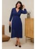 Curvy Lady Plissekleid in Dunkelblau