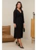 Curvy Lady Plissekleid in Schwarz