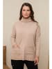 Curvy Lady Rollkragenpullover in Hellbraun