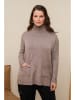 Curvy Lady Rollkragenpullover in Taupe