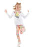 Denokids 2-delige outfit "Fancy Leo" wit/lichtroze