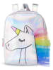 Denokids Rugzak "Unicorn Hologram" zilverkleurig - (B)22x (H)26x (D)11cm