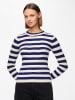 Pieces Longsleeve "Crista" in Blau/ Weiß