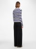 Pieces Longsleeve "Crista" in Blau/ Weiß