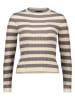 Pieces Pullover "Crista" in Creme/ Grau