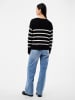 Pieces Pullover "Sia" in Schwarz/ Weiß