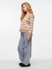 Pieces Trui "Sia" beige/wit