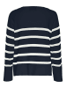 Pieces Pullover "Sia" in Dunkelblau/ Weiß
