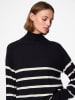 Pieces Rollkragenpullover "Sia" in Schwarz/ Weiß