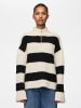 Pieces Pullover "Nalini" in Creme/ Schwarz