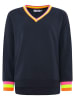 Zwillingsherz Sweatshirt "Uni Neon Kante" in Dunkelblau