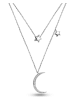 DI GIORGIO Silber-Halskette mit Schmuckelementen - (L)39 cm