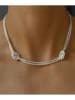 Nomad Silber-Halskette mit Schmuckelementen - (L)40 cm
