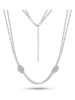 Nomad Silber-Halskette mit Schmuckelementen - (L)40 cm