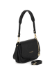 Mia Tomazzi Leder-Schultertasche "Bambaia" in Schwarz - (B)23 x (H)18 x (T)11 cm