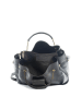 Lucca Baldi Leren handtas "Vinci" zwart - (B)33 x (H)28 x (D)13 cm