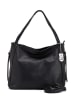 Lucca Baldi Leder-Schultertasche "Fiesole" in Schwarz - (B)34 x (H)29 x (T)15 cm