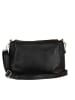 Lucca Baldi Leren schoudertas "Melfi' zwart - (B)26 x (H)19 x (D)9 cm