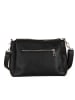 Lucca Baldi Leren schoudertas "Melfi' zwart - (B)26 x (H)19 x (D)9 cm