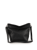 Lucca Baldi Leder-Schultertasche "Trapani" in Schwarz - (B)33 x (H)25 x (T)14 cm