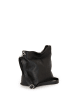 Lucca Baldi Leder-Schultertasche "Trapani" in Schwarz - (B)33 x (H)25 x (T)14 cm
