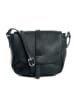 Lia Biassoni Leder-Umhängetasche "Mella" in Schwarz - (B)24 x (H)20 x (T)10 cm