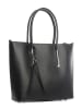 Lia Biassoni Leder-Schultertasche "Mallero" in Schwarz - (B)32 x (H)30 x (T)12 cm