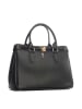Lia Biassoni Leder-Henkeltasche "Nure" in Schwarz - (B)36 x (H)28 x (T)18 cm