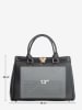 Lia Biassoni Leren handtas "Nure" zwart - (B)36 x (H)28 x (D)18 cm