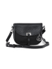 Lia Biassoni Leren schoudertas "Neva" zwart - (B)20 x (H)16 x (D)6 cm