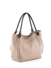 Lia Biassoni Leder-Schultertasche "Merula" in Beige - (B)32 x (H)28 x (T)14 cm
