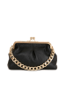Lia Biassoni Leren clutch "Ciane" zwart - (B)24 x (H)16 x (D)8 cm