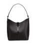 Lia Biassoni Leder-Schultertasche "Viverone" in Schwarz - (B)27 x (H)29 x (T)9 cm