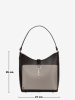 Lia Biassoni Leder-Schultertasche "Viverone" in Schwarz - (B)27 x (H)29 x (T)9 cm