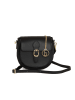 Lia Biassoni Leder-Umhängetasche "Accesa" in Schwarz - (B)24 x (H)18 x (T)12 cm