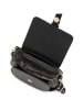Lia Biassoni Leder-Umhängetasche "Accesa" in Schwarz - (B)24 x (H)18 x (T)12 cm