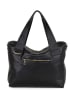 Lia Biassoni Leder-Schultertasche "Calabritto" in Schwarz - (B)37 x (H)29 x (T)12 cm