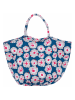 Overbeck and Friends Shopper blauw/lichtgrijs/lichtroze - (B)63 x (H)45 x (D)29 cm
