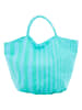 Overbeck and Friends Shopper "Lotta" in Hellblau/ Grün - (B)63 x (H)45 x (T)29 cm