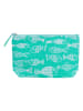 Overbeck and Friends Kosmetiktasche "Crazy Fish" in Grün - (B)26 x (H)15 x (T)5 cm