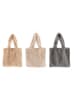 SiL Interiors 3-delige set: shoppers beige/crème/grijs - (B)42 x (H)37 cm