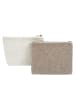 SiL Interiors 2er-Set: Kosmetiktaschen in Weiß/ Beige - (B)22 x (H)17 cm
