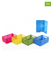 SiL Interiors 4-delige set: opbergkisten meerkleurig - (B)15 x (H)10 x (D)6 cm