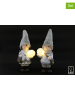 SiL Interiors 2-delige set: decoratieve lampen grijs/wit - (H)36 cm