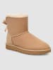 UGG Skórzane botki "Mini Bailey Bow II" w kolorze beżowym