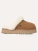 UGG Leder-Hausschuhe "Disquette" in Hellbraun