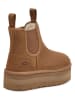 UGG Lammfell-Chelsea-Boots "W Neumel Platform Chelsea" in Hellbraun